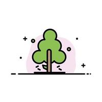 naturaleza pino primavera árbol negocio línea plana lleno icono vector banner plantilla