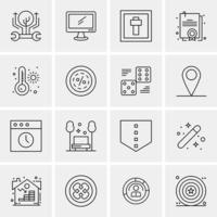 16 Universal Business Icons Vector Creative Icon Illustration to use in web and Mobile Related proje