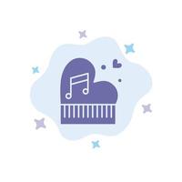 Classic Love Marriage Passion Piano Valentine Wedding Blue Icon on Abstract Cloud Background vector