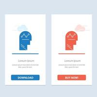 User Process Success Man Thinking  Blue and Red Download and Buy Now web Widget Card Template vector