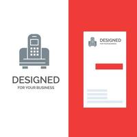 Device Mobile Cell Hardware Grey Logo Design and Business Card Template vector