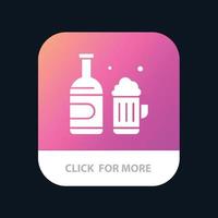 Bottle Beer Cup Canada Mobile App Button Android and IOS Glyph Version vector