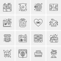 16 iconos de negocios universales vector ilustración de icono creativo para usar en proyectos relacionados con la web y dispositivos móviles