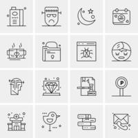 16 iconos de negocios universales vector ilustración de icono creativo para usar en proyectos relacionados con la web y dispositivos móviles