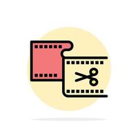 Clip Cut Edit Editing Movie Abstract Circle Background Flat color Icon vector