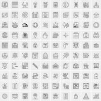 100 iconos de negocios para web y material impreso vector