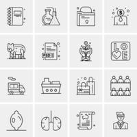 16 Universal Business Icons Vector Creative Icon Illustration to use in web and Mobile Related proj