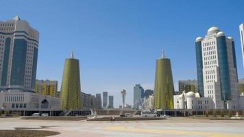 The center of the new Astana, near Baiterek, new skyscrapers. Preparation for the World Exibition EXPO 2017 video