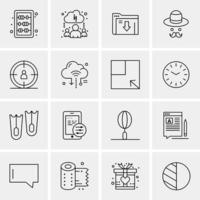 16 Universal Business Icons Vector Creative Icon Illustration to use in web and Mobile Related proj