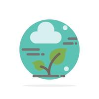 Plant Cloud Leaf Technology Abstract Circle Background Flat color Icon vector