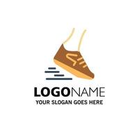 Fast Leg Run Runner Running Business Logo Template Flat Color vector