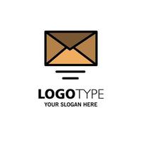 Mail Email Text Business Logo Template Flat Color vector