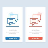 Bubbles Chat Customer Discuss Group  Blue and Red Download and Buy Now web Widget Card Template vector