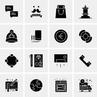 16 iconos de negocios universales vector ilustración de icono creativo para usar en proyectos relacionados con la web y dispositivos móviles