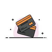 tarjeta de crédito tarjetas de visita tarjeta de crédito finanzas dinero compras negocio línea plana lleno icono vector