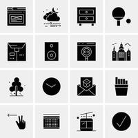 16 iconos de negocios universales vector ilustración de icono creativo para usar en proyectos relacionados con la web y dispositivos móviles