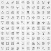 100 iconos de negocios para web y material impreso vector