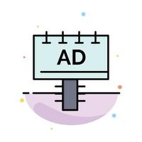 Ad Board Advertising Signboard Abstract Flat Color Icon Template vector