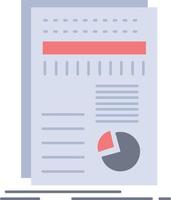 business data finance report statistics Flat Color Icon Vector