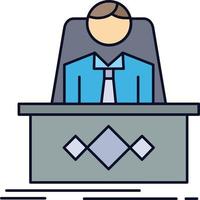 game Boss legend master CEO Flat Color Icon Vector