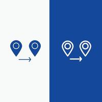 Gps Location Map Line and Glyph Solid icon Blue banner Line and Glyph Solid icon Blue banner vector