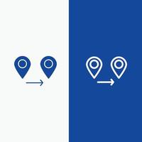 Gps Location Map Line and Glyph Solid icon Blue banner Line and Glyph Solid icon Blue banner vector