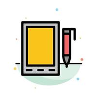 Mobile Cell Pencil Design Abstract Flat Color Icon Template vector