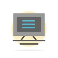 Monitor Computer Hardware Abstract Circle Background Flat color Icon vector