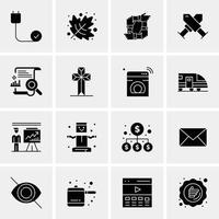 16 iconos de negocios universales vector ilustración de icono creativo para usar en proyectos relacionados con la web y dispositivos móviles