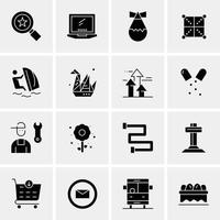 16 iconos de negocios universales vector ilustración de icono creativo para usar en proyectos relacionados con la web y dispositivos móviles