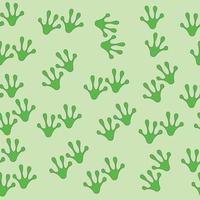 Seamless frog paw pattern in green vector