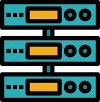 Server Data Storage Cloud Files  Flat Color Icon Vector icon banner Template