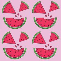 Watermelon seamless pattern in a cartoon style. vector