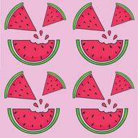 Watermelon seamless pattern in a cartoon style. vector