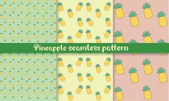 Seamless Pineapple pattern in light colours vector