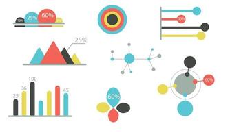 Set of infographic elements data visualization vector design template. Tables, charts, circles. Business process. Presentation.