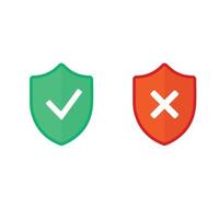 Shield check. Security icon. Vector illustration