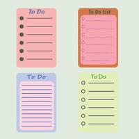 A to-do list set with a circle for marking in blue, red. vector