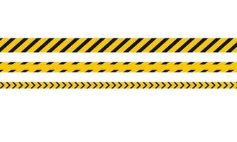 cintas de advertencia establecidas para la construcción y el crimen. ilustración vectorial vector
