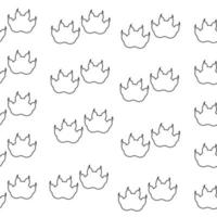 Seamless line style dog paw pattern vector