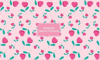 Seamless heart pattern in soft pink vector