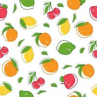 seamless, patrón, de, diferente, frutas vector