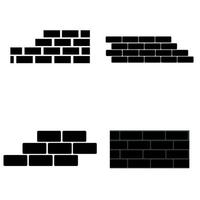 Set of brick walls in black and white. Vector illustration