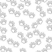 Seamless line style cat paw pattern vector