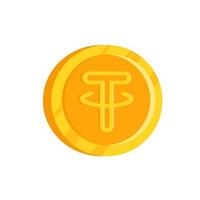 Gold tether isolated coin. Vector illustration