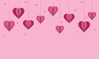 papel de fondo corazón rosa sobre un fondo claro. dia de san valentin y amor vector