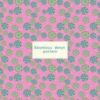 Seamless doughnut pattern in green and blue vector