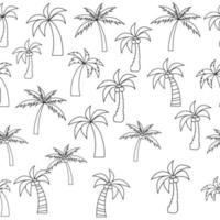 Seamless pattern of palm trees with coconuts in line style. Vector. vector