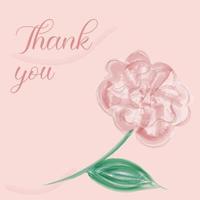 Postcard of flowers. Thank you thank you. Flower. Poster or banner with a flower. Watercolor flower. vector