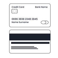 tarjeta de crédito de estilo de línea. pago con tarjeta de crédito, concepto de negocio. ilustración plana vectorial. vector